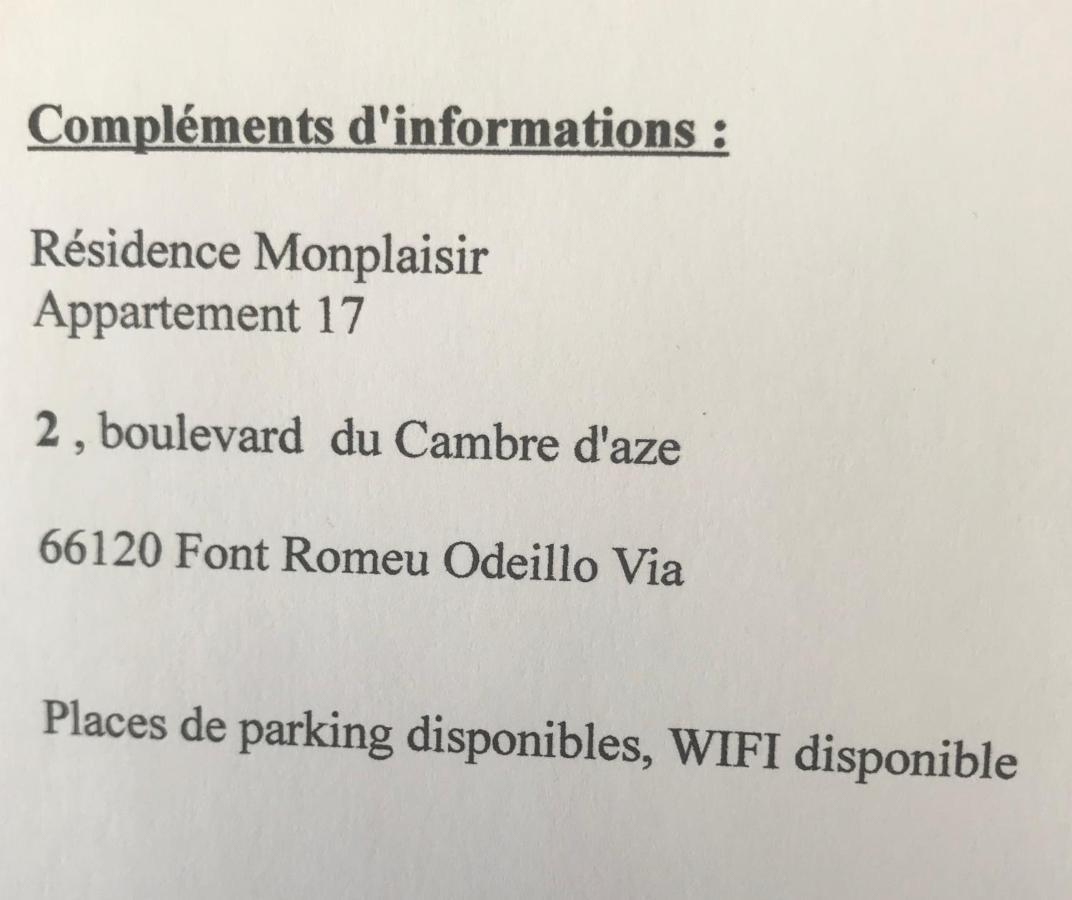 Monplaisir Apartment Font-Romeu-Odeillo-Via Luaran gambar
